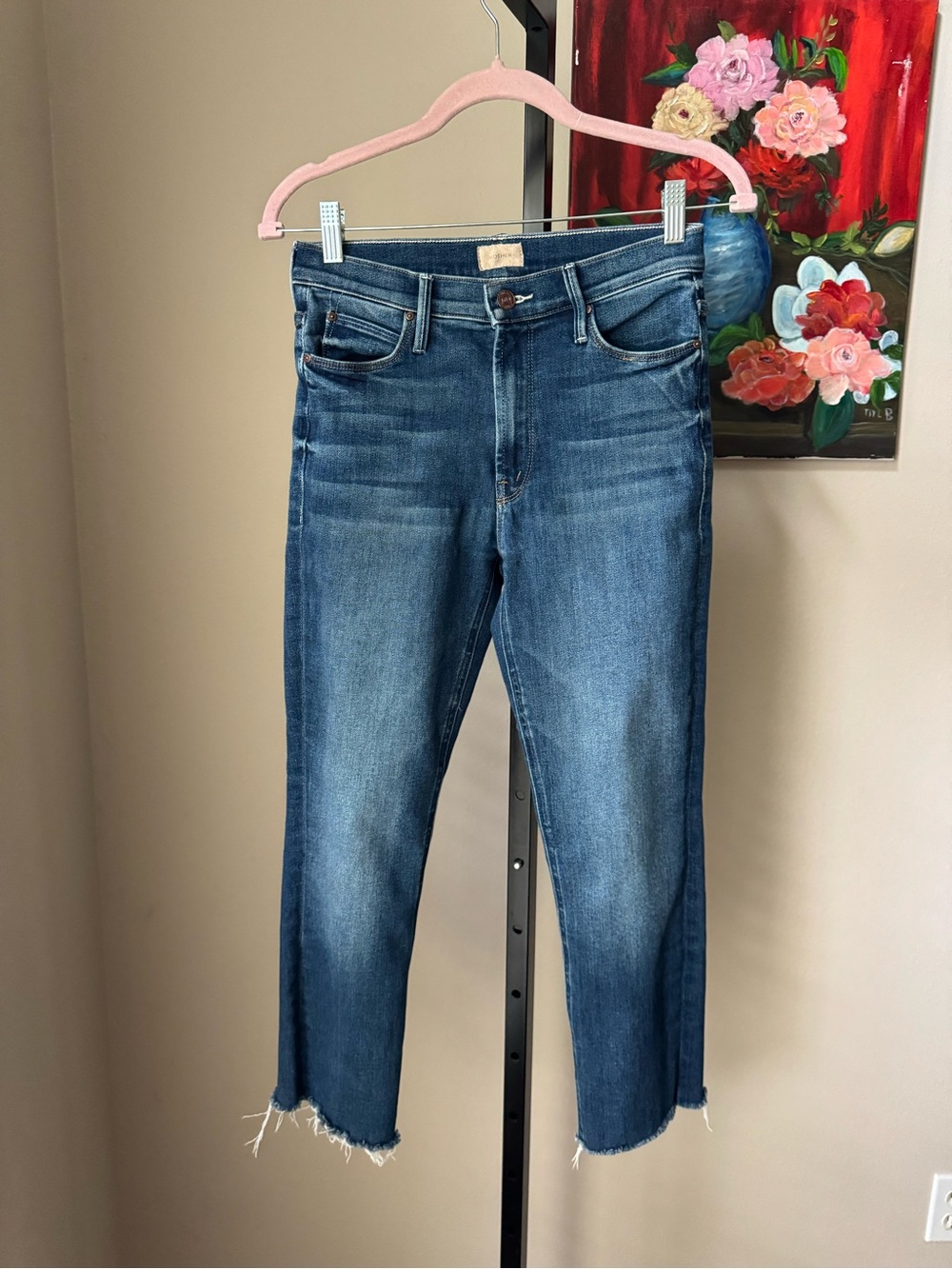 MOTHER dark wash sweet and sassy dazzler ankle